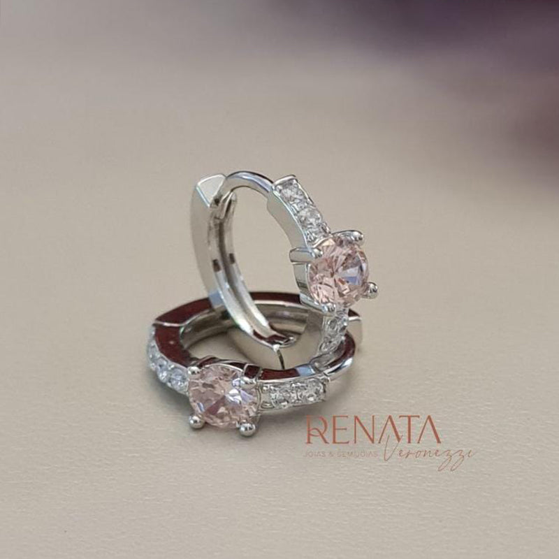 Brinco Argola Zirconia Colors Semijoia