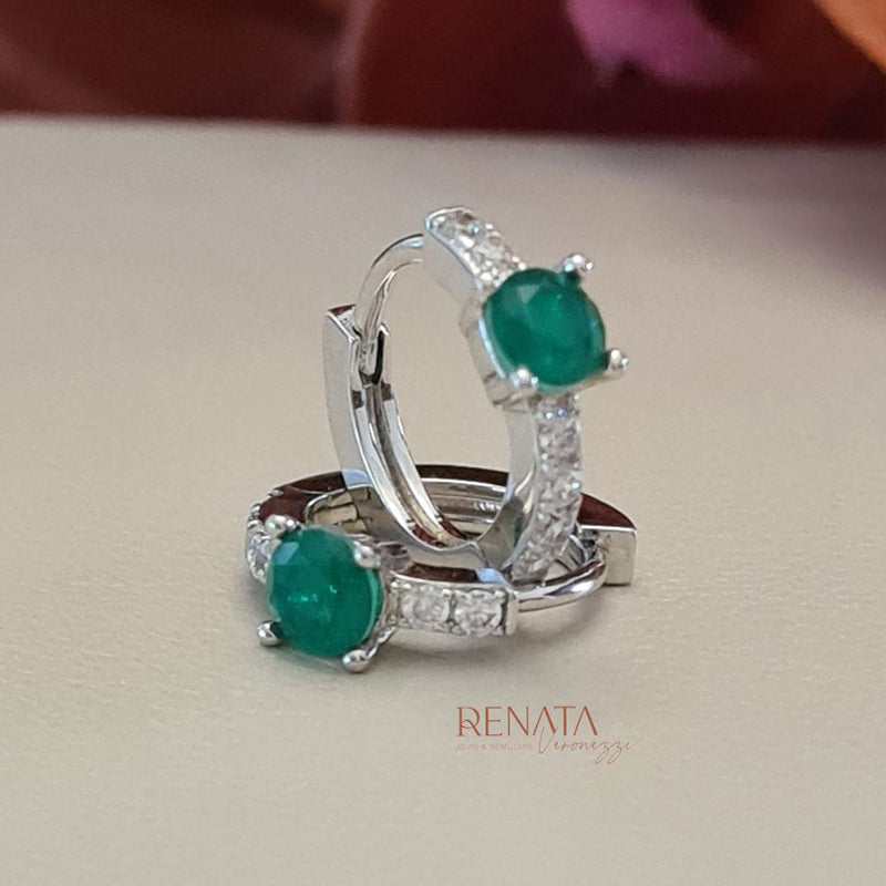 Brinco Argola Zirconia Colors Semijoia