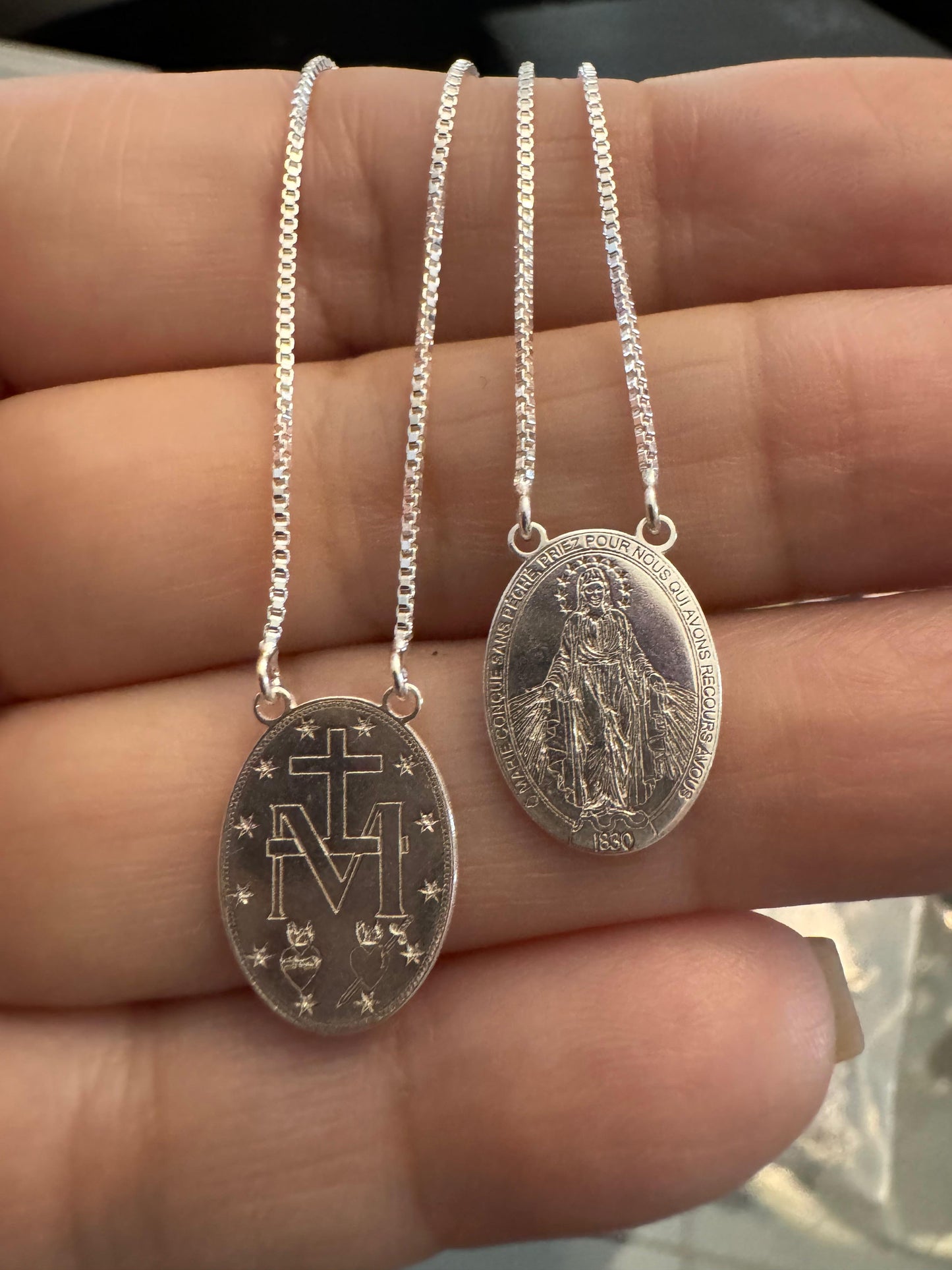 Escapulário Nossa Senhora Milagrosa Prata 925
