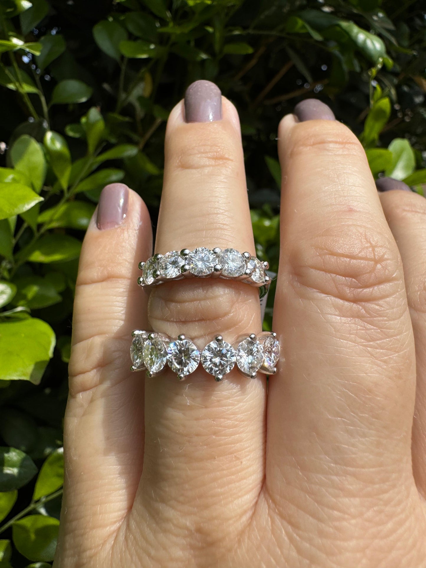 Meia Aliança Moissanite 4 Garras Prata 925