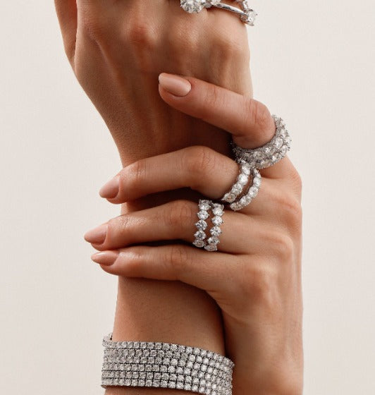 Meia Aliança de Moissanite 2 Garras Prata 925