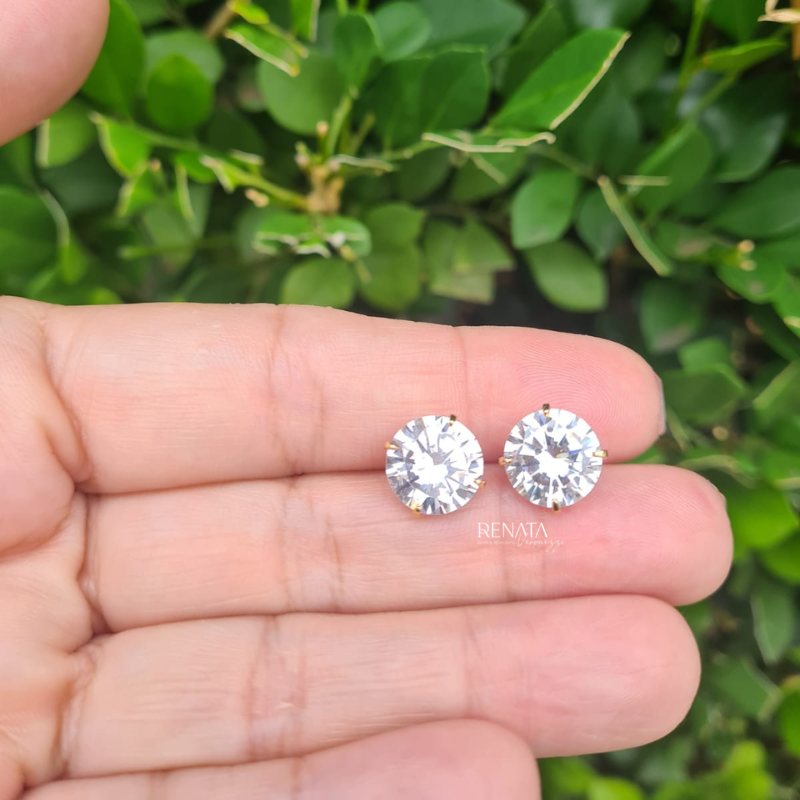 Brinco Redondo Zirconia Semijoia