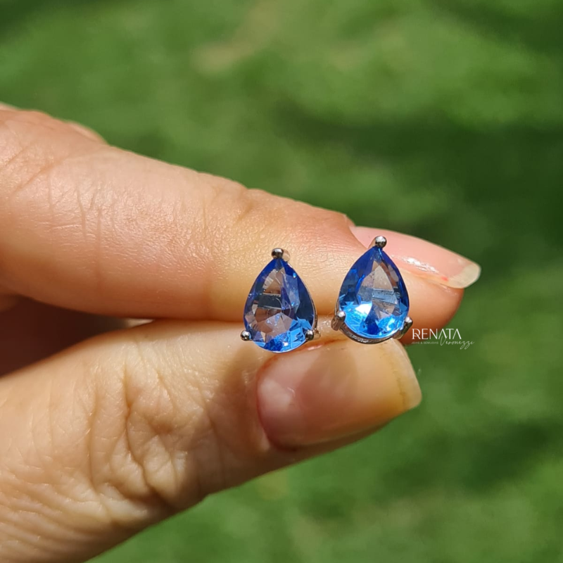 Brinco Gota Tanzanita Semijoia