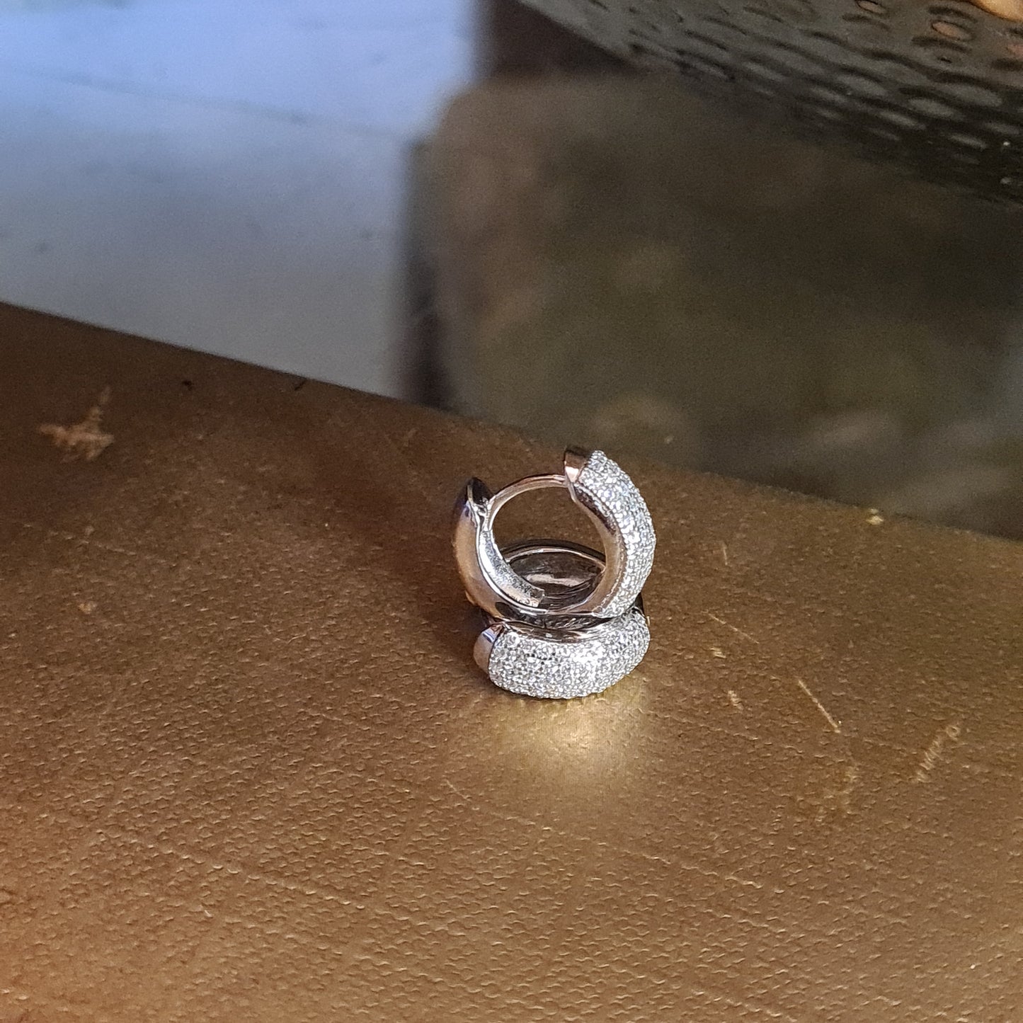 Brinco Argola Zirconias Prata 925
