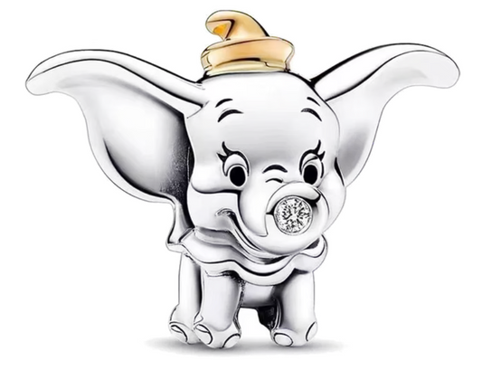 Berloque Disney Dumbo Zircônia Prata 925