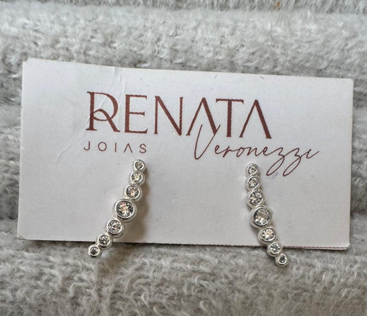 Brinco Mini Earcuff Zirconias Prata 925