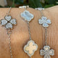 Pulseira Trevo Madrepérola Zircônias Prata