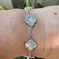 Pulseira Trevo Madrepérola Zircônias Prata