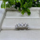 Meia Aliança de Moissanite 2 Garras Prata 925