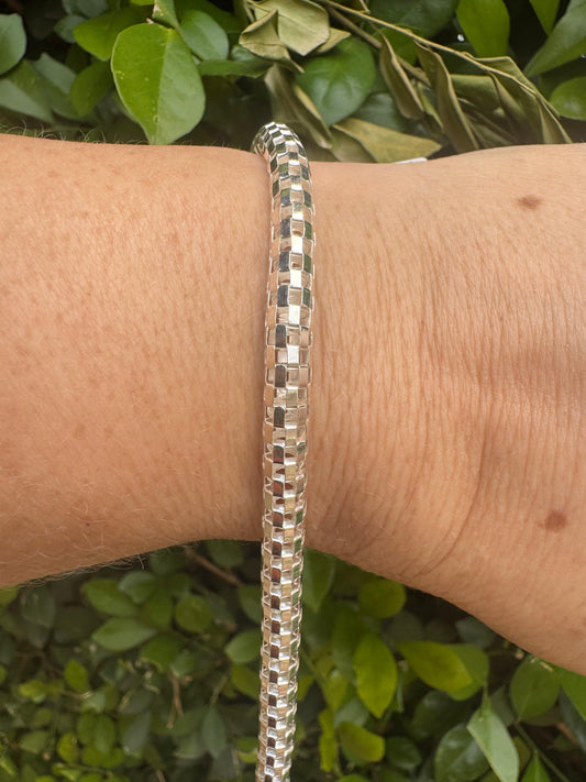 Pulseira Cobra Roliça Grossa Prata925