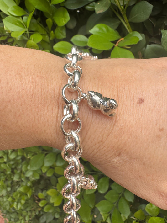Pulseira Elo Português com Berloques Prata 925