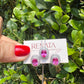 Corrente Oval Bordado Safira Pink Prata 925