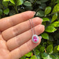 Corrente Oval Bordado Safira Pink Prata 925