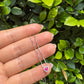 Corrente Mini Coração Bordado Safira Pink Prata 925