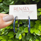 Brinco Argola De Zirconias Azul Rhodium Negro Prata