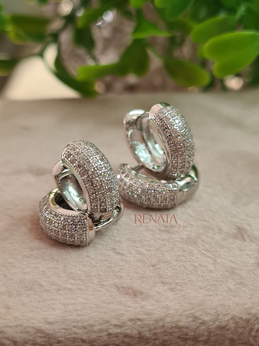 Brinco Argola Zirconias Prata 925