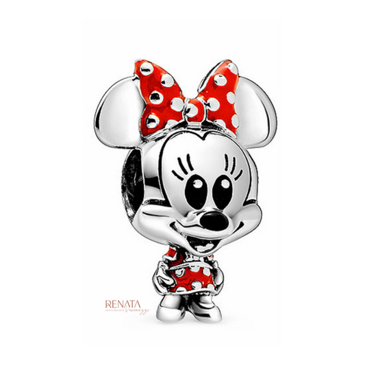 Berloque Minnie Resina Prata 925
