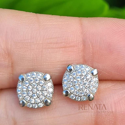 Brinco Quadrado Microzirconias Prata 925
