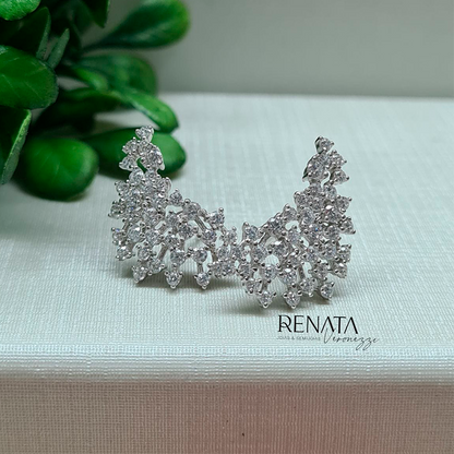 Brinco Earcuff Celestial Pedras Cristais Prata 925